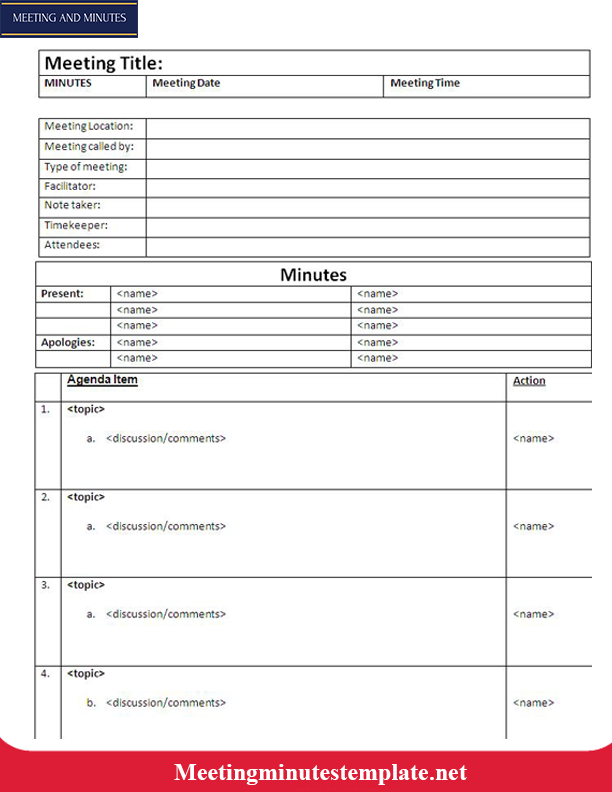 Annual General Meeting Minutes Template 