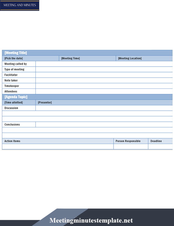 Word Formal Meeting Minutes Template